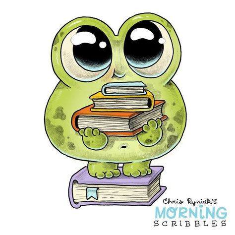 Chris Ryniak ✏️ on Instagram: "Read a Bit 🐸📚 #morningscribbles #chrisryniak" Chris Ryniak Morning Scribbles, Morning Scribbles, Chris Ryniak, Monster Sketch, Cute Monsters Drawings, Doodle Monster, Boho Art Drawings, Frog Drawing, Monster Drawing