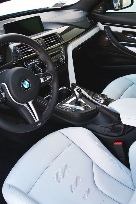 BMW Interior #carinteriors Bmw M4 Interior, Luxury Car Logos, Bmw White, Carros Bmw, Bmw Interior, Bmw Price, Luxury Car Interior, Car Interior Design, Bmw Love