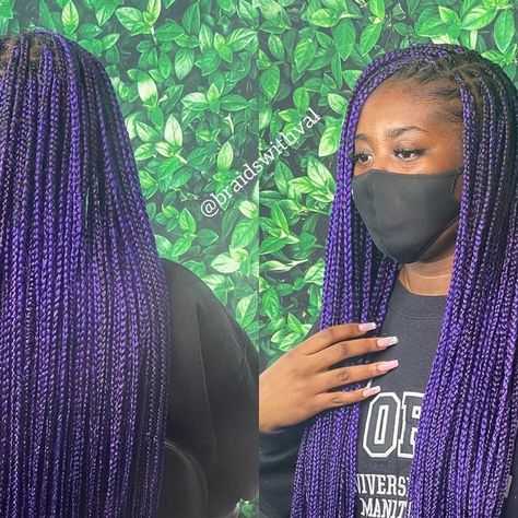 Mix Knotless Braids, Braids Purple, Purple Box Braids, Braiding Hair Colors, Purple Braids, Hair Growing Tips, Hair Growing, Box Braid, Growing Tips