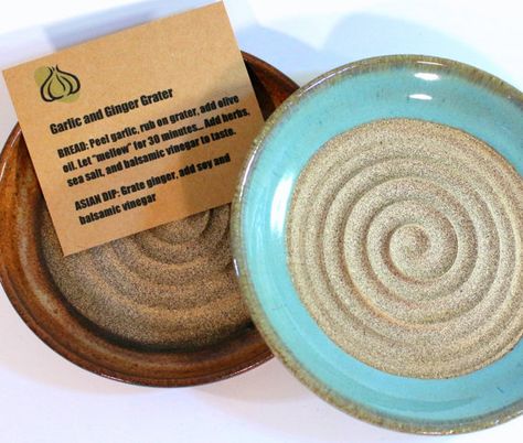 Garlic Grater, Ceramic Garlic Dish, Olive Oil Dip Bowl, Bread Dip, Turquoise Dipping Oil For Bread, Garlic Dipping Oil, Olive Oil Dip, Bowl Bread, Garlic Grater, Dipping Oil, Pottery Projects, Garlic Puree, Beginner Pottery