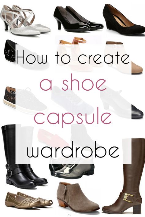 How to create a shoe capsule wardrobe | 40plusstyle.com Shoe Capsule Wardrobe, Shoe Capsule, Building Outfits, Capsule Wardrobe Shoes, Shoe Hacks, Minimal Shoes, Feminine Shoes, Feminine Wardrobe, Basic Shoes