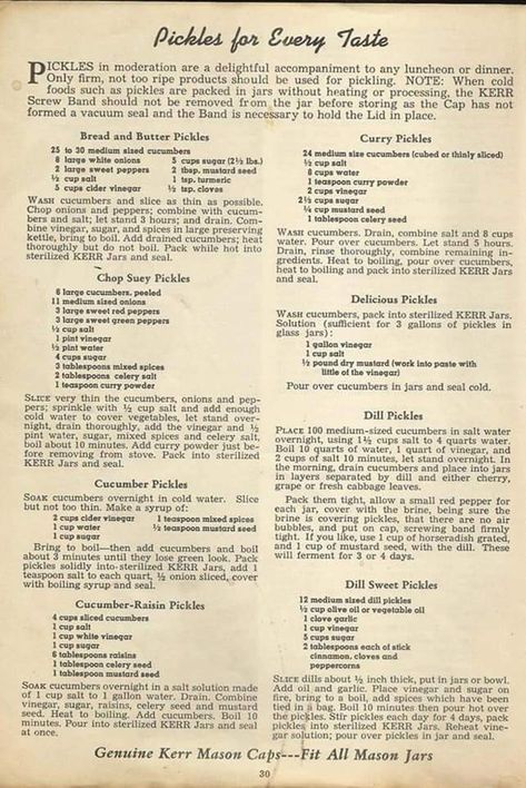 Old Newspaper Recipes, Butterfinger Bars Recipe, Butterfinger Bars, Pickles Recipes, Canning Garden, Pickle Recipes Homemade, Lost Recipes, Bread And Butter Pickles, Pickled Foods