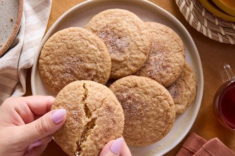 Apple Cider Snickerdoodles Recipe | King Arthur Baking: The classic snickerdoodle cookie gets a makeover for fall with the addition of boiled cider and apple pie spice. These Apple Cider Snickerdoodles are the ultimate fall treat! Recipes Using Boiled Cider, King Arthur Cookie Recipes, Apple Cider Snickerdoodles, Apple Pie Snickerdoodle Cookie, Chai Snickerdoodle Cookies, Apple Cider Snickerdoodle Cookies, Caramel Apple Cider Cookies, Apple Cider Cookies Recipes, Unhealthy Desserts