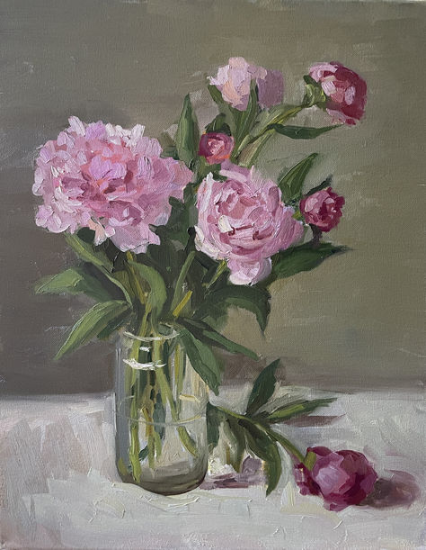 peonies painting Peony Flowers Painting, Oil Painting Peonies, Pink Peony Painting, Painting Peonies Acrylic, Peonies Painting Acrylic, Wall Posters Pink, Heartless Book, Flower Painting Ideas, Peony Oil Painting