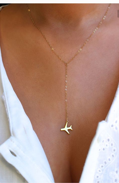 Rundle Mall, Jewellery Logo, Airplane Necklace, Travel Inspired Jewelry, Travel Themed Gifts, Lariat Necklace Silver, Wanderlust Jewelry, Gold Lariat Necklace, Travel Necklace