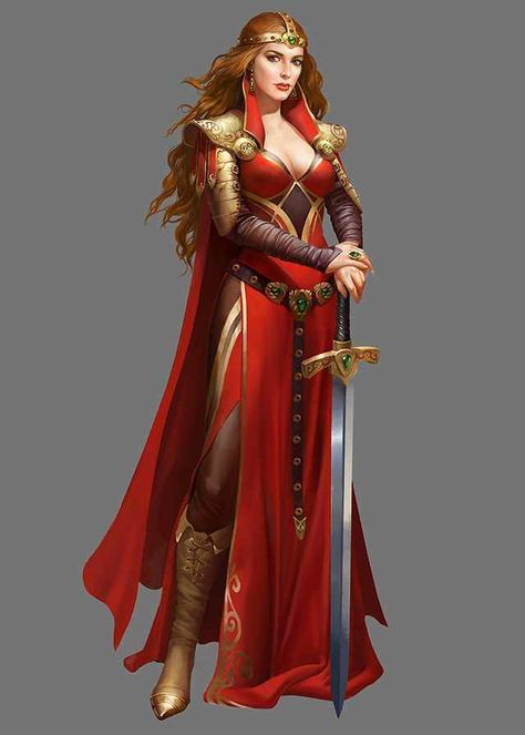 Dungeons & Dragons: Wizards, Warlocks, Druids & Sorcerers II (inspirational) - Imgur Woman In Red, Heroic Fantasy, Idee Cosplay, Art Tumblr, Warrior Princess, Fantasy Warrior, Arte Fantasy, 판타지 아트, Fantasy Rpg