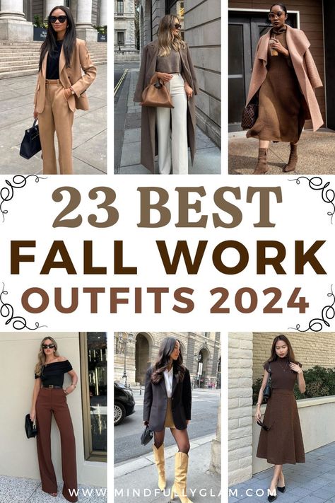 fall work outfits 2024 Business Casual Outfits For Women Autumn, Office Outfits Women Fall 2024, Office Autumn Outfits Women, Fall Outfits Women 2024 Work, Womens Fall Work Outfits 2024, Work Outfit Fall 2024, Fall Outfits Work Office Chic, Womens Business Casual 2024, Casual Work Outfits Fall 2024