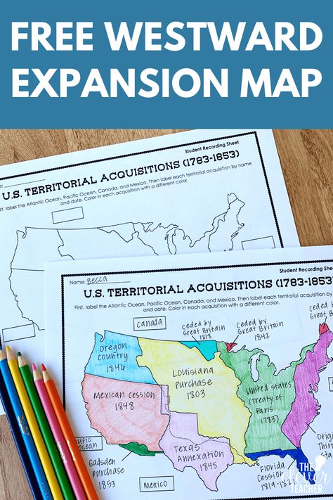 Westward Expansion Projects, Westward Expansion Activities, High School History Classroom, Teaching Weather, Western Expansion, Classroom Map, Westward Expansion, 4th Grade Social Studies, 6th Grade Social Studies