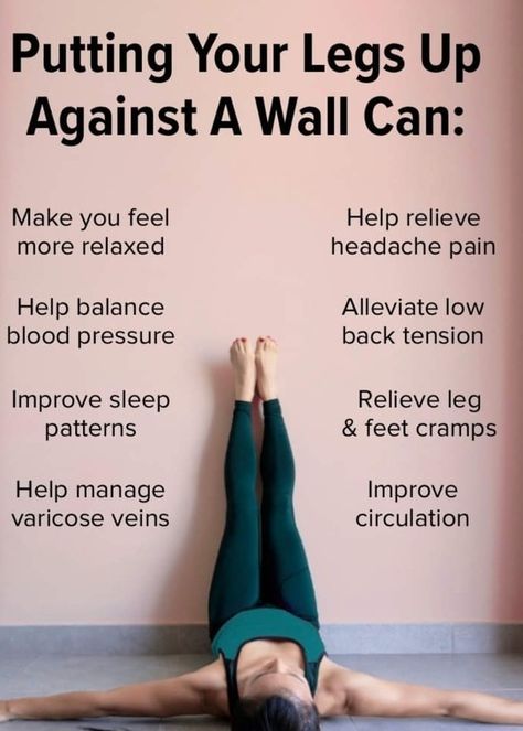 Legs Up The Wall Pose, How To Help Cramps, Benefits Of Walking Daily, Wall Yoga, Legs Up The Wall, Woman Yoga, Low Blood Pressure, Things I Learned, Learn Yoga