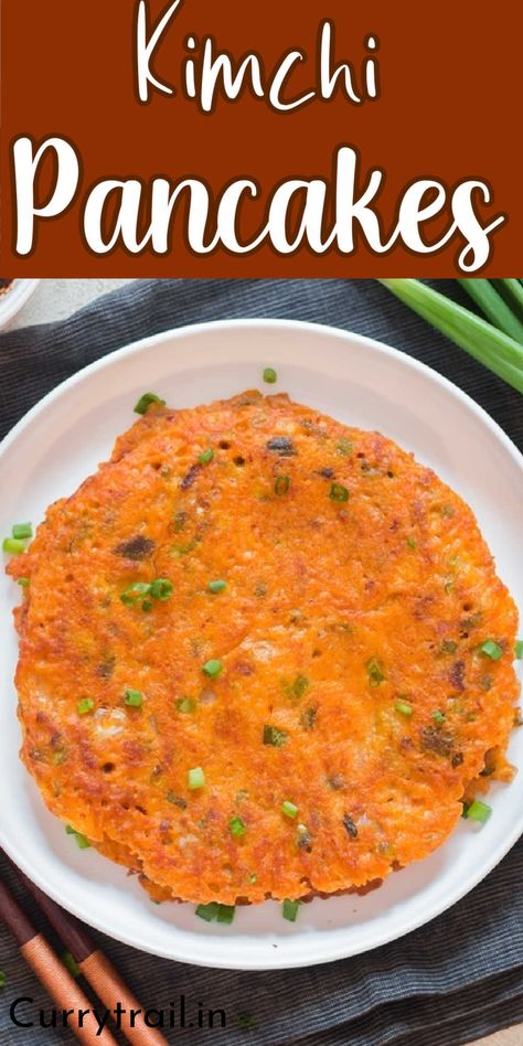 kimchi pancakes Asian Pancakes, Kimchi Pancake Recipe, Easy Pancake Batter, Kimchi Pancakes, Simple Pancake, Crispy Pancakes, Kimchi Pancake, Fermented Kimchi, Korean Kimchi