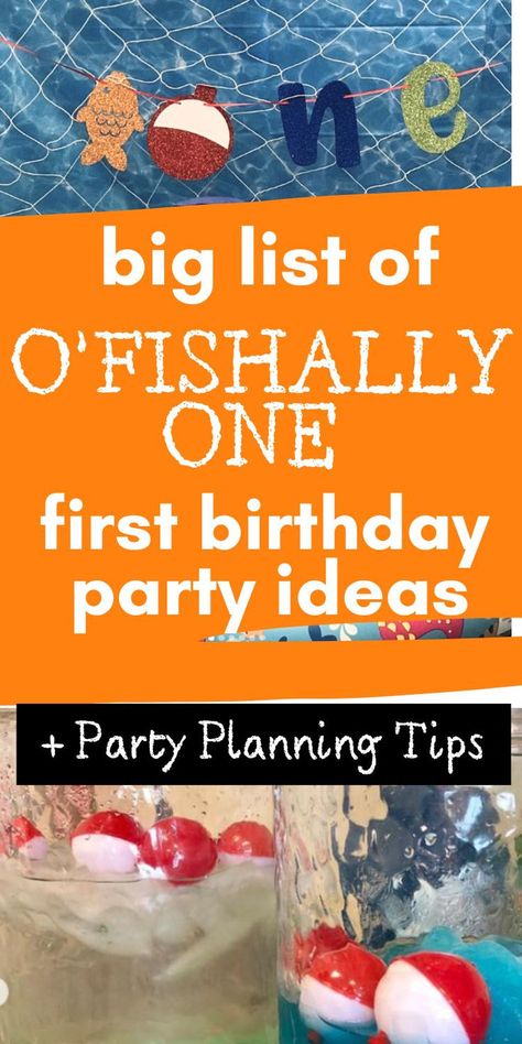 ofishally one birthday theme Fishing Birthday Activities, Aquarium 1st Birthday Party, Lake Themed Birthday Party, Fish Birthday Party Ideas, Fish Themed First Birthday Party, Fun First Birthday Ideas, First Birthday Boy Themes Summer, O’fishally One Birthday Party, 1 Year Boy Birthday Party Ideas