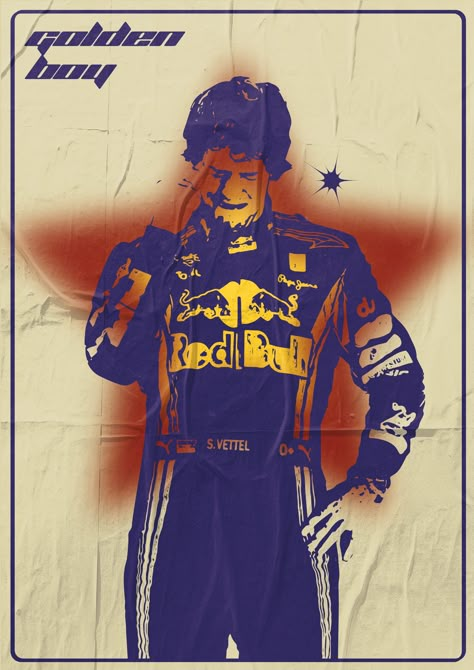 F1 Graphic Design, Sebastian Vettel Toro Rosso, Vettel Poster, College Magazine, Seb Vettel, Poster Vintage Retro, Posters Ideas, F1 Art, F1 Poster