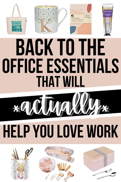 New Office Job Essentials, Office Needs List, Cute Work Desk Ideas Office, Work Office Essentials Women Desk, First Office Job Essentials, Office Essentials Checklist, Office Necessities Work, Work Essentials Women, Work Office Essentials