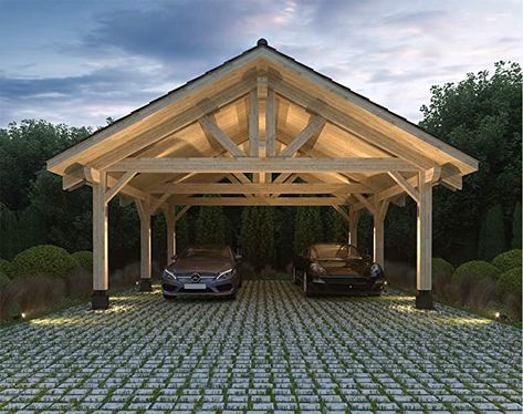 Timber Carport, Carport Addition, Wooden Carports, Carport Kits, Carport Plans, Pergola Carport, Wood Canopy, Carport Garage, Car Canopy