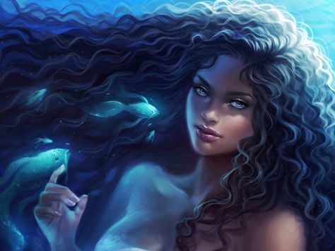 Black Water Goddess, Water Magic Art, Water Goddess Art, Under Water Art, Goddess Water, Girl Under Water, Art Black Love, Water Goddess, Emma Marie