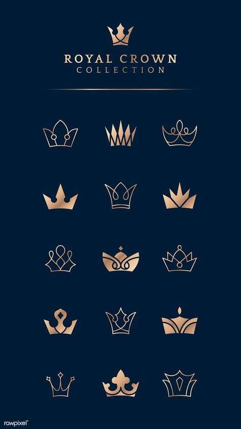 Royal Logo Design Ideas, Logo Crown Design, Royal Graphic Design, Crown Logo Design Ideas, Royal Logo Design, Crown Doodle, Logo With Crown, Logo Design Ideas Graphics, Crown Logo Design