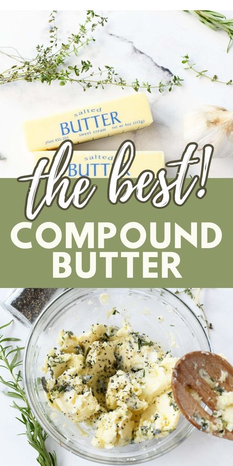 Herbed Butter Recipe For Turkey, Garlic Butter For Turkey, How To Make Compound Butter, Compote Butter For Turkey, Compound Butter For Thanksgiving Turkey, Turkey With Compound Butter, Compound Herb Butter Recipe, Compound Turkey Butter, Garlic Herb Compound Butter