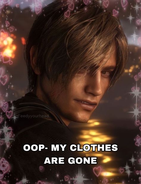 ♡ my picture/edit, credit would be appreciated! (Credit to TikTok @/feedyyourhead [ #leonskennedy #leonkennedy #re4remake #residentevil #re4 #videogames #anime #memes #gaming #wholesome Leon Resident Evil, Resident Evil Collection, Resident Evil Game, Resident Evil Leon, Cutie Patootie, Resident Evil, A Man, Video Games, Fan Art