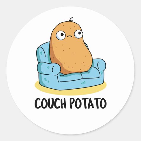 Couch Potato Cute Potato Pun features an adorable little potato chillin on a couch. Cute Pun gift for family and friends who love being couch potatos and enjoying puns. Cartoon Potato Cute, Potato Tattoo, Cartoon Potato, Potato Puns, Veggie Puns, Potato Funny, Punny Jokes, Cute Potato, Cute Wallpapers For Ipad