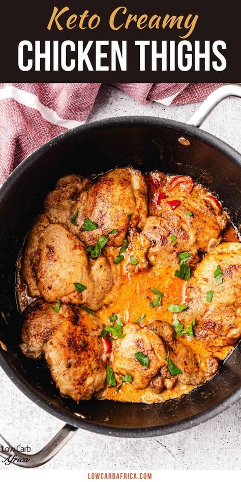 Chicken Thigh Fajita Recipe, Keto Bone In Chicken Thigh Recipes, Chicken Thigh Keto Recipe, Keto Chicken Leg Recipes, Chicken Thigh Keto, Keto Chicken Thighs, Chicken Thighs Dinner, Keto Chicken Thigh Recipes, Creamy Chicken Recipes