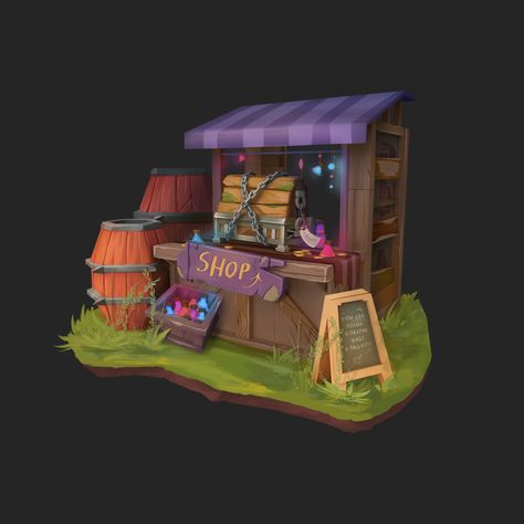 ArtStation - The magic shop, Momo Alena Fantasy Shop, Cabin Furniture, 2d Game Art, Game Concept Art, Game Concept, Fairytale Art, Magic Shop, 3d Modelling, Environmental Art