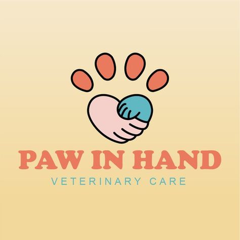 Paws Logo Design, Pet Clinic Logo, Paw In Hand, Animal Shelter Logo, Pet Care Logo, Share Logo, Paw Logo, Human Animal, Charity Logos