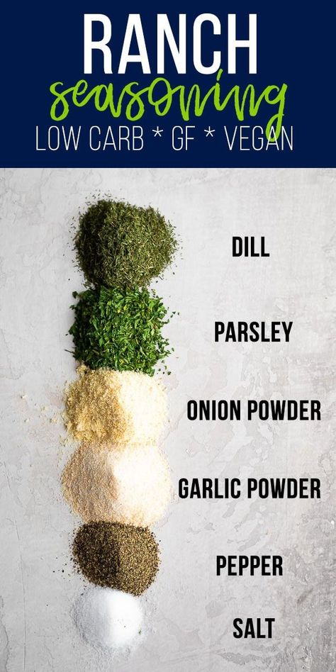 Ranch Seasoning Recipes, Healthy Ranch Dressing, Homemade Ranch Seasoning, Spice Blends Recipes, Spice Mix Recipes, Homemade Spice Blends, Diy Spices, Seasoning Recipe, Homemade Ranch