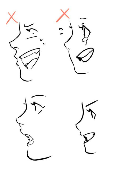 Just a reminder when drawing mouth on face side view. It pains me to see someone doing this like please… | Mouth drawing, Art inspiration drawing, Drawing reference Face Side View, Drawing Mouth, Side View Of Face, Drawing Face Expressions, Mouth Drawing, 캐릭터 드로잉, Drawing Expressions, 인물 드로잉, Fete Anime