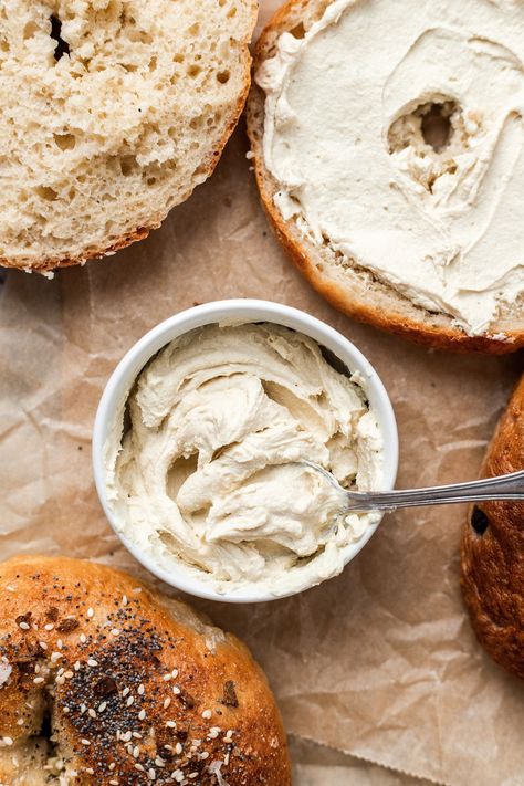 3-Ingredient Vegan Cream Cheese - For baking and cooking! Vegan Cream Cheese Recipe, Banana Diaries, Vegan Cream Cheese Frosting, Breakfast Bread Recipes, Dairy Free Cream, Vegan Cream, Vegan Blueberry, Vegan Cream Cheese, Vegan Gluten Free Recipes