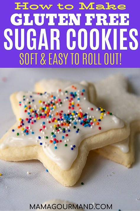 Gluten Free Sugar Cookies Soft, Gluten Free Sugar Cookies Recipe, Cut Out Cookie, Sugar Cookies From Scratch, Cookies Sans Gluten, Gluten Free Christmas Cookies, Cut Out Cookie Recipe, Gluten Free Sugar Cookies, Cookies From Scratch