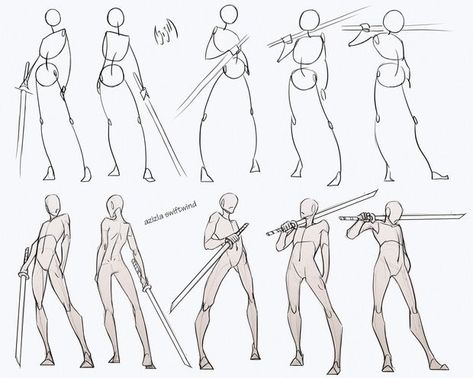 Swordsman Poses Pack - Follow my Patreon for ALL sketches and resources! Drawing reference resource practice human body anatomy tutorial male androgyne sword swordsman poses standing how to draw Poses With Swords Standing, How To Draw Manga Bodies, Greatsword Pose Reference, Warrior Poses Drawing, Girl Holding Swords Reference Drawing, Pose With Swords Pose, Pose Reference Swordman Female, Warrior Poses References, Man Holding Swords Reference Drawing