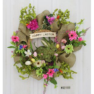 New Year Card Making, Foam Wreath, Silk Wreaths, Easter Spring Wreath, Easy Diy Wreaths, Easter Goodies, Wreath Home Decor, Easter Floral, Easter Bunny Wreath