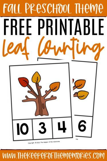 Practice counting 0-10, one-to-one correspondence, and number recognition with this adorable Free Printable Leaf Counting activity. These leaf counting clip cards are perfect for all of your fall preschool themes. Get yours today! #preschool #counting #fall #leaf Fall Counting Mats Free, Fall Leaves For Preschool, Leaves Week Preschool, Fall Leaf Counting Preschool, Autumn Themes For Preschool, Fall Math For Preschool, Preschool Fall Curriculum, Fall Arts And Crafts Preschool, Leaf Activities Preschool Free Printable