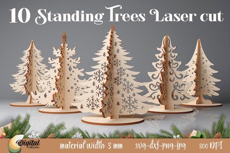 Christmas Laser Cut Ideas, Laser Cut Wood Ornaments, Laser Cut Christmas Decorations, Laser Cut Christmas Tree, Laser Cut Christmas Ornaments, Laser Cut Wood Jewelry, Christmas Tree Stands, Christmas Ornaments Svg, Wood Decorations