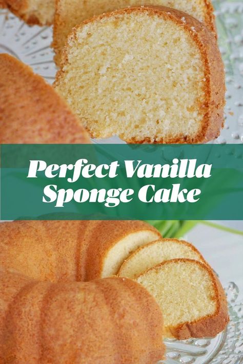 This award-winning vanilla sponge cake is perfect for any occasion. Deliciously light and fluffy without being dry, perfect crumb, and it stays fresh for days. The perfect sponge recipe for a layered birthday cake or a bundt cake. Light Sponge Cake Recipe, The Best Vanilla Cake Recipe, Layered Birthday Cake, The Best Vanilla Cake, Best Vanilla Cake, Best Vanilla Cake Recipe, Sponge Recipe, Vanilla Sponge Cake, Sponge Cake Recipes