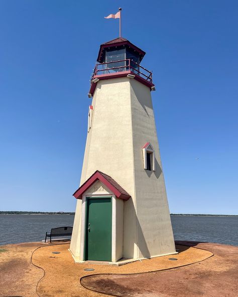 Looking for a scenic spot in Oklahoma City? Check out the Lake Hefner Lighthouse! Located on the east shore of Lake Hefner, this charming lighthouse is perfect for a peaceful stroll or a relaxing picnic. Enjoy the beautiful views of the lake and watch the sailboat go by. It's a great spot for sunset, too! #LakeHefner #OklahomaCity #ScenicViews #ExploreOKC #Lighthouse #VisitOKC Oklahoma City, Scenic Views, The East, Beautiful Views, Oklahoma, Lighthouse, Lake, Quick Saves