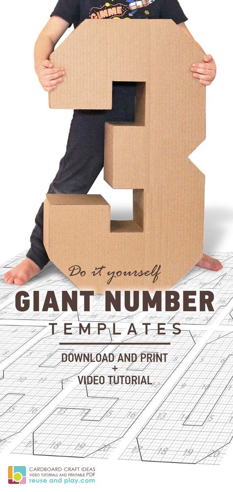 Large Numbers Diy Party, Number 40 Template Free Printable, Big Number 3 Diy, Giant Numbers Diy Birthday Parties, Diy Number 3 Cardboard With Balloons, Diy Number 4 Cardboard With Balloons, Number 3 For Birthday Party, Diy 3d Numbers Cardboard, How To Make Big Numbers