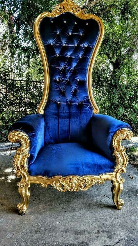 King Throne Chair, King Throne, Queen Chair, Throne Chairs, King On Throne, Royal Chair, King Chair, Thrown Chair, Blue Quince