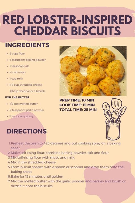 Recipe with instructions to make Cheddar Biscuits inspired by the tasty original from Red Lobster Cheddar Biscuits Red Lobster, Bisquit Recipes, Make Self Rising Flour, Cheddar Cheese Biscuits, Lobster Biscuits, Red Lobster Biscuits, Cheddar Biscuits, Cheese Biscuits, Lobster Recipes