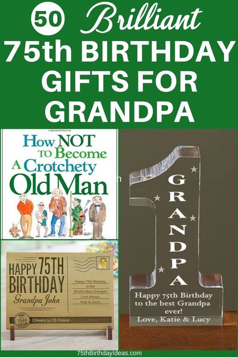 Gifts for 75 Year Old Grandpa - Looking for awesome 75th birthday gifts for you grandfather? Delight him with one of these top picks! Choose from sentimental gifts, funny gifts, and cheap 75th birthday gifts. Prices start at under $20 - shop now! #75thBirthdayIdeas #75thBirthday #birthdaygiftsformen 75 Birthday Ideas, Birthday Ideas For Grandpa, 75th Birthday Ideas For Dad, 75th Birthday Gift Ideas, Gift Ideas For Grandpa, Happy 75th Birthday, 75th Birthday Gifts, Old Grandpa, Grandpa Birthday Gifts