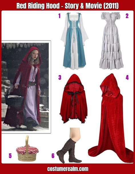 Womens Red Riding Hood Costume, Red Riding Hood Dress, Little Riding Hood Costume, Red Ridding Hood Costume Women, Halloween Red Riding Hood, Red Riding Hood Costume Women's, Red Cape Costume Ideas, Red Riding Hood Outfit, Scary Little Red Riding Hood Costume