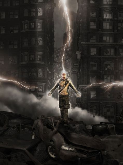 Promotional Poster - Pictures & Characters Art - inFamous Cole Mcgrath, Infamous 2, Infamous Second Son, Superhero Family, Video X, V Games, Infamous, World Of Darkness, Fantasy Places