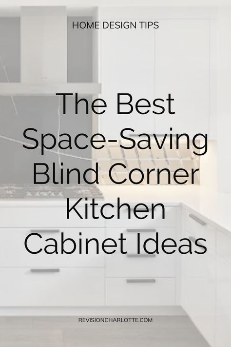 If your kitchen cabinet design includes blind cabinets, you can still make the most of them with these space saving blind kitchen cabinet ideas and tips. Kitchen storage solutions, kitchen makeovers Diagonal Cabinet Kitchen, Corner Cabinet Storage Solutions, Upper Corner Cabinet Solutions, Blind Cabinet Organization, Kitchen Blind Corner Cabinet Ideas, Blind Kitchen Corner Cabinet Ideas, Lower Corner Kitchen Cabinet Ideas, Side Cabinet Ideas Kitchen, Blind Corner Pantry