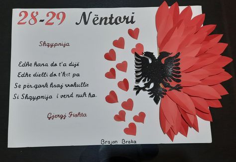 Project For 28 November, Dita E Alfabetit, Albanian Independence Day Drawings, 28 29 November Albania Project, Albania Flag Drawing, Albanian Flag Craft, 28 Nentori Ideas Drawing, Punime Per 28 Nentor, Flag Ideas Creative