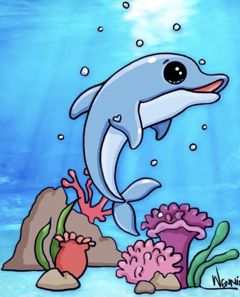 Drawing by Draw So Cute #cute #kawaii #chibi #cartoon #dolphin #ocean #sea #marine #animal #drawing #DrawSoCute Draw So Cute Animals, Fish Cute Drawing, Cute Dolphin Drawing, Cute Ocean Drawings, Draw So Cute, Cute Dolphin Drawing Kawaii, Chibi Dolphin, Kawaii Dolphin, Dolfin Drawings Easy