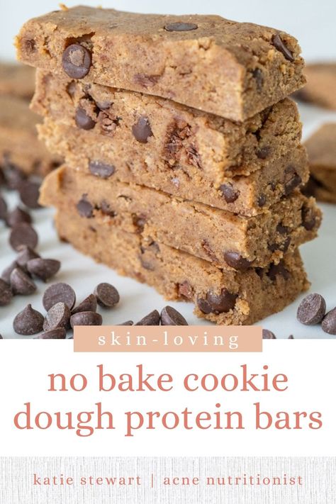 No Bake Cookie Dough Protein Bars Cookie Dough Protein Bar, Protein No Bake Cookies, No Bake Protein Bar, No Bake Protein Cookies, Healthy Protein Cookie Dough, Cookie Dough Protein Bars, Bariatric Snacks, No Bake Protein Bars, Healthiest Protein Powder