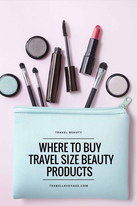 Travel Size Makeup Minis, Mini Products For Travel, Mini Makeup Kit, Travel Makeup Bag Essentials, Travel Makeup Kit, Make Up Kits, Travel Beauty Essentials, Cream Tattoo, Trendy Travel Bags