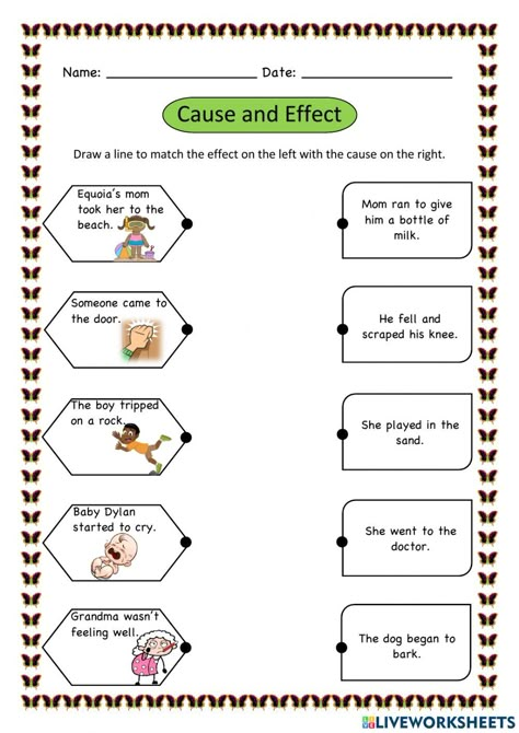 Cause And Effect Worksheet Grade 1, Cause And Effect Pictures, Cause And Effect Worksheet, Cause And Effect Worksheets, Grade 1 Worksheets, Sequencing Activities Kindergarten, Cause And Effect Activities, Problem Solving Worksheet, Preschool Assessment