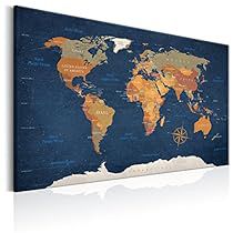 Images D'art, Map Canvas Art, World Map Art, World Map Canvas, Map Of The World, Autumn Decorating, Art Carte, World Map Wall Art, World Map Wall