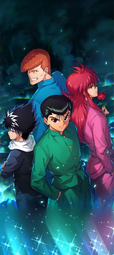 💟💎Queen of Hearts and Diamonds💎💟 — ⭐️ Yu Yu Hakusho Phone Wallpaper ⭐️ i extended... Team Urameshi, Top 5 Anime, Yu Yu Hakusho Anime, Yu Yu Hakusho, Cool Car Drawings, Animated Wallpapers For Mobile, 5 Anime, 80s Cartoons, Old Anime